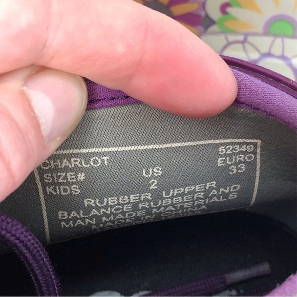 Bogs boots ankle rainboots Charlot purple floral waterproof size 2 little girl - Picture 9 of 14